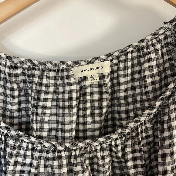 Max Studio Black and White Gingham Mini Dress - Picture 2 of 3